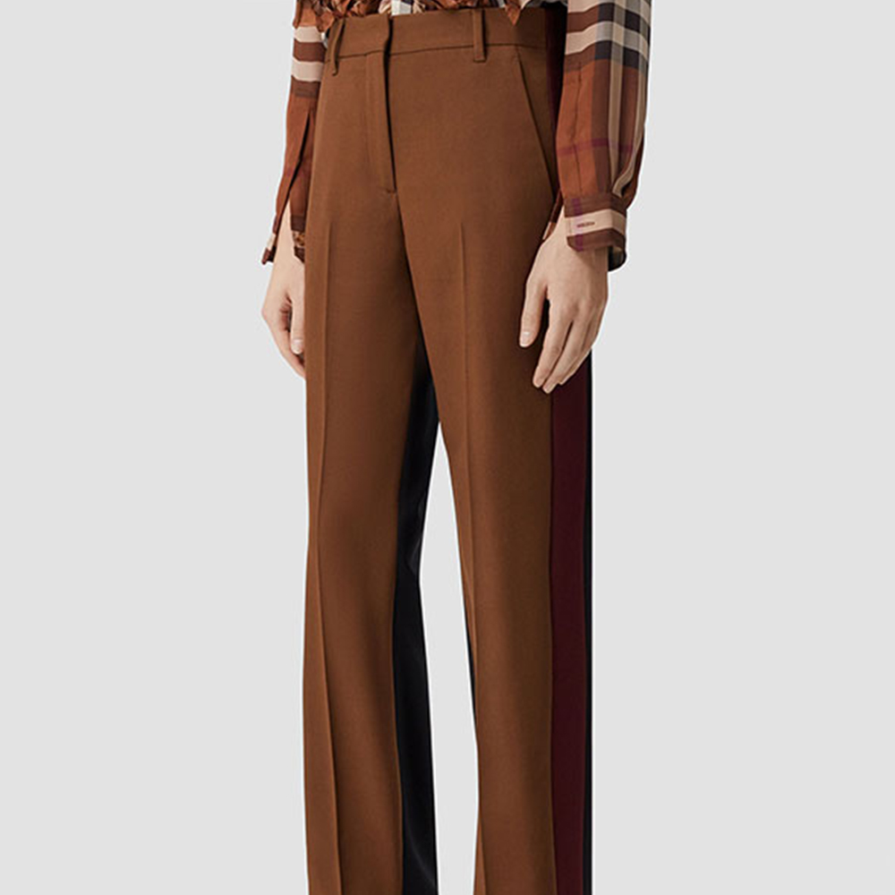 Details for (Women) Burberry SS23  Brown High-Waisted Pleated Casual Trousers. 80650911