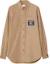Buy (W) バーバリー SS23 キャメル ロゴパッチ付き長袖シャツ ポイントカラー仕様 80657761