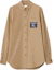 Order (W) バーバリー SS23 キャメル ロゴパッチ付き長袖シャツ ポイントカラー仕様 80657761