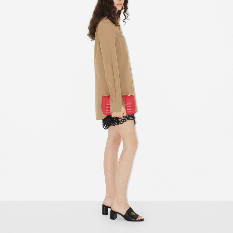 (Women) Burberry SS23  Camel Long-Sleeve Shirt with Logo Patch and Point Collar. 80657761 圖 5