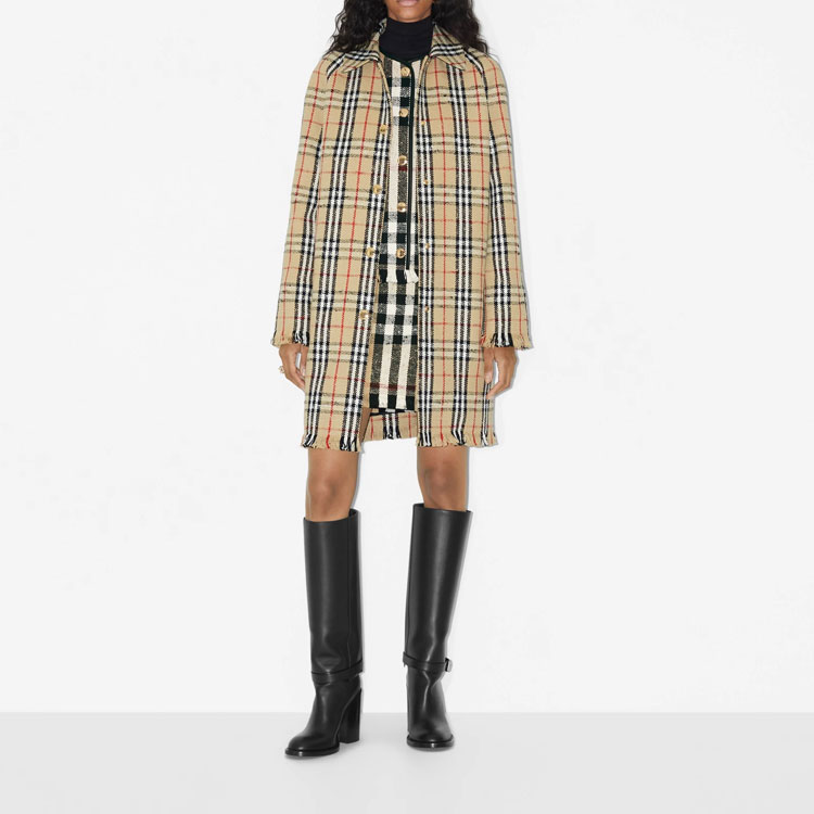 (Women) Burberry SS23  Check Print Single-Breasted Coat Brown. 80710851 圖 3