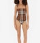 Lookbook (W) Traje de baño Burberry SS23 Cuadrado Cuello Estampado Cuadros Marrón. 80663111