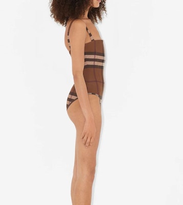 (Women) Burberry SS23 Check Print Square Neck Swimsuit Brown. 80663111 Purchase (Women) Burberry SS23 Check Print Square Neck Swimsuit Brown. 80663111
