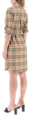 (Women) Burberry SS23 Classic Check Belted Shirt Dress Long Sleeve Beige 8063498 Shop (Women) Burberry SS23 Classic Check Belted Shirt Dress Long Sleeve Beige 8063498