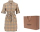 Purchase (Women) Burberry SS23 Classic Check Belted Shirt Dress Long Sleeve Beige 8063498