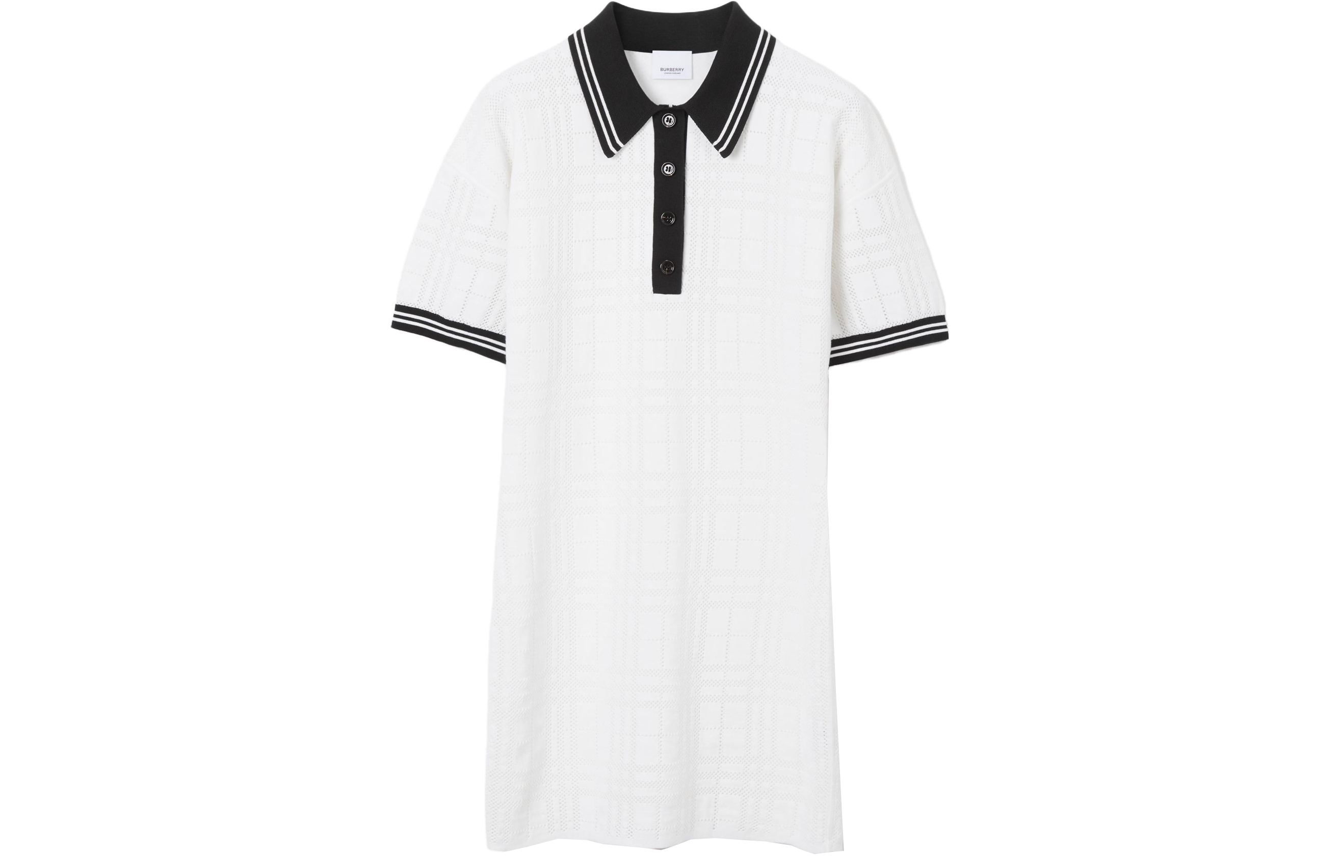 (Women) Burberry SS23  Color Block Polo Shirt Short Sleeve Dress White 80726511 圖 2