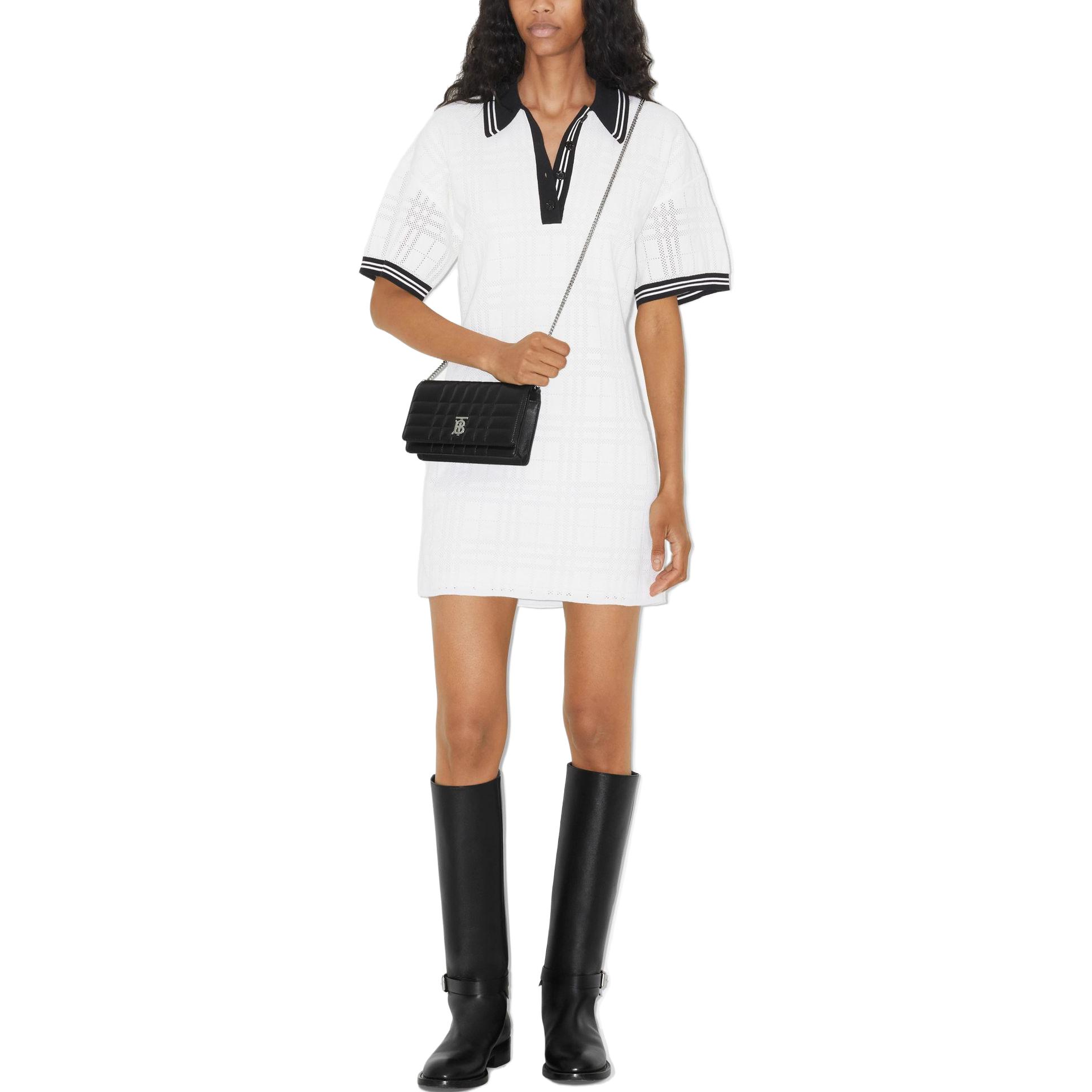 (Women) Burberry SS23  Color Block Polo Shirt Short Sleeve Dress White 80726511 圖 3