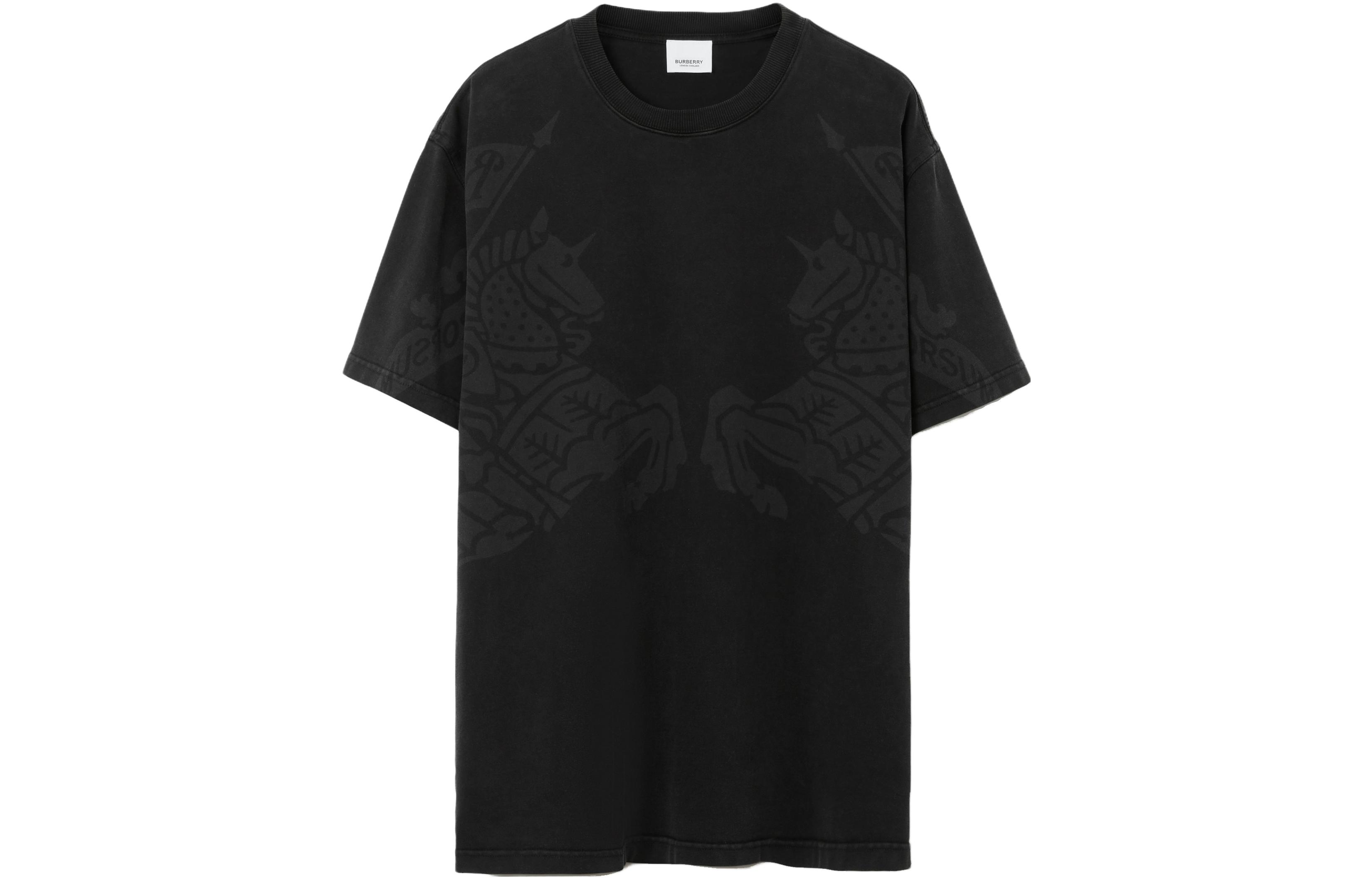 (Women) Burberry SS23  Equestrian Knight Print Black Crewneck T-Shirt. 80670601 圖 2