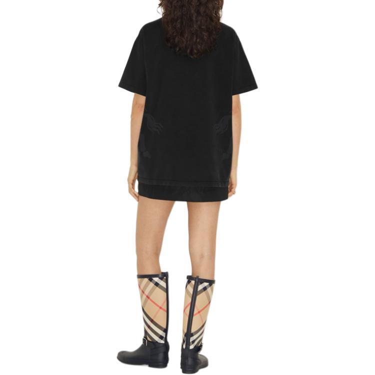(Women) Burberry SS23  Equestrian Knight Print Black Crewneck T-Shirt. 80670601 圖 4