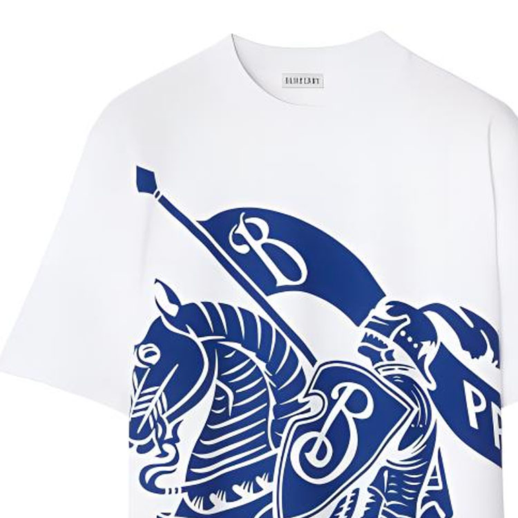 Lookbook (W) Burberry SS23 Kaos Putih Crewneck Equestrian Knight Print. 80776681