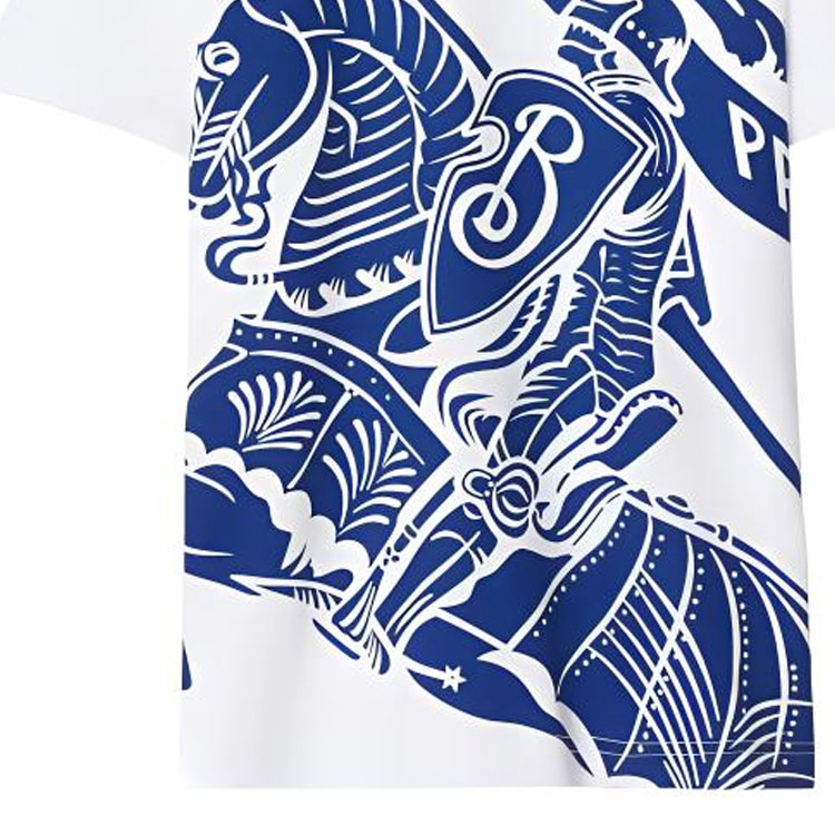 Purchase (W) Burberry SS23 Kaos Putih Crewneck Equestrian Knight Print. 80776681