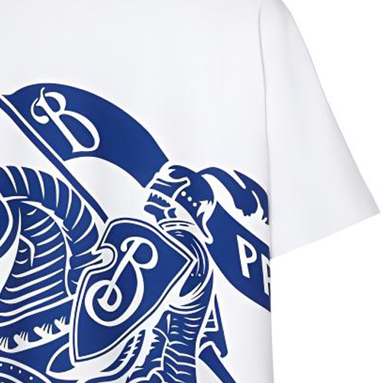 Details for (W) Burberry SS23 Kaos Putih Crewneck Equestrian Knight Print. 80776681