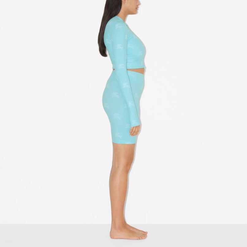 (Women) Burberry SS23  Equestrian Logo Stretch Twill Cropped Jacket Blue 80741781 圖 5