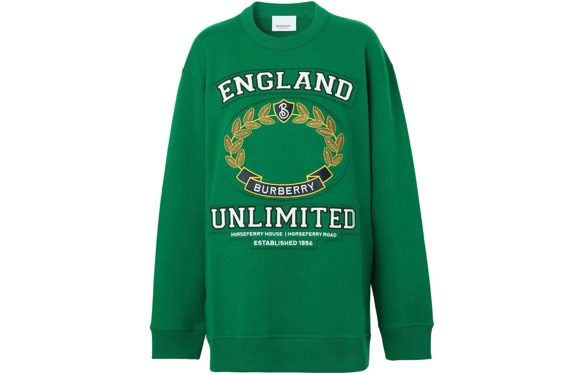 (Women) Burberry SS23  Green Pullover Sweatshirt with Logo Patch. 80650471