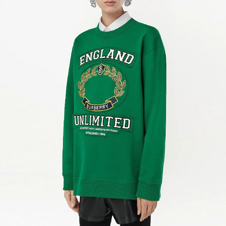 Purchase (Women) Burberry SS23  Green Pullover Sweatshirt with Logo Patch. 80650471