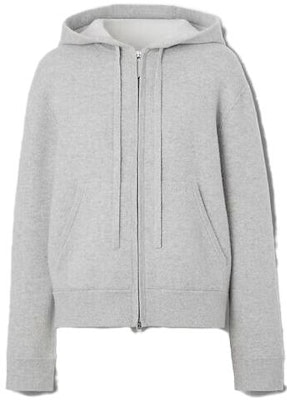 (W) 博柏利 SS23 灰色徽标刺绣拉链卫衣. 80635671 Order (W) 博柏利 SS23 灰色徽标刺绣拉链卫衣. 80635671