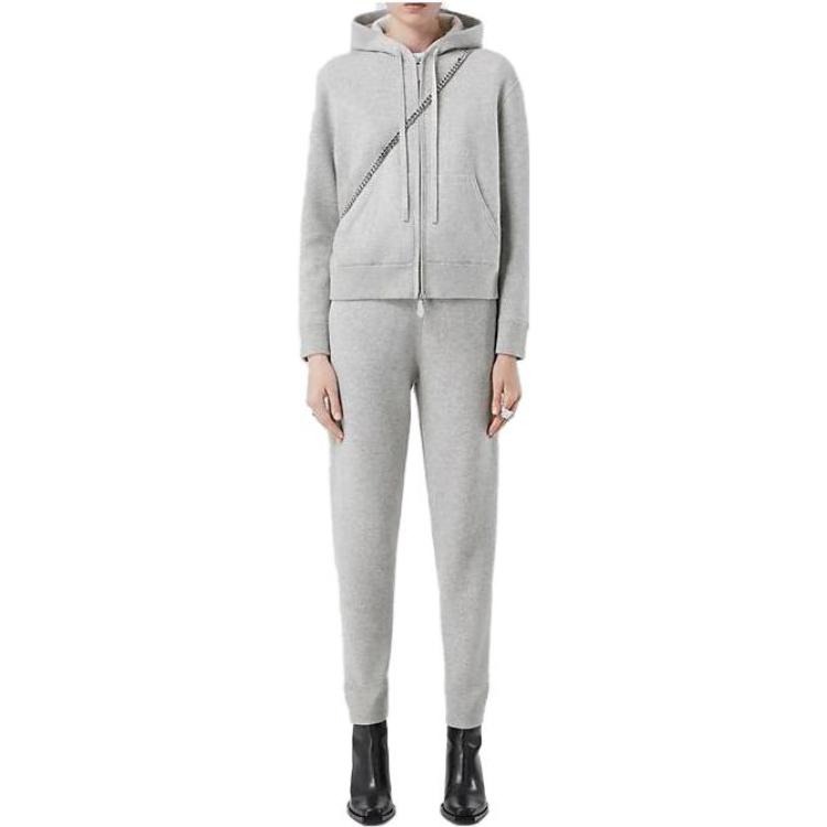 Lookbook (W) 博柏利 SS23 灰色徽标刺绣拉链卫衣. 80635671