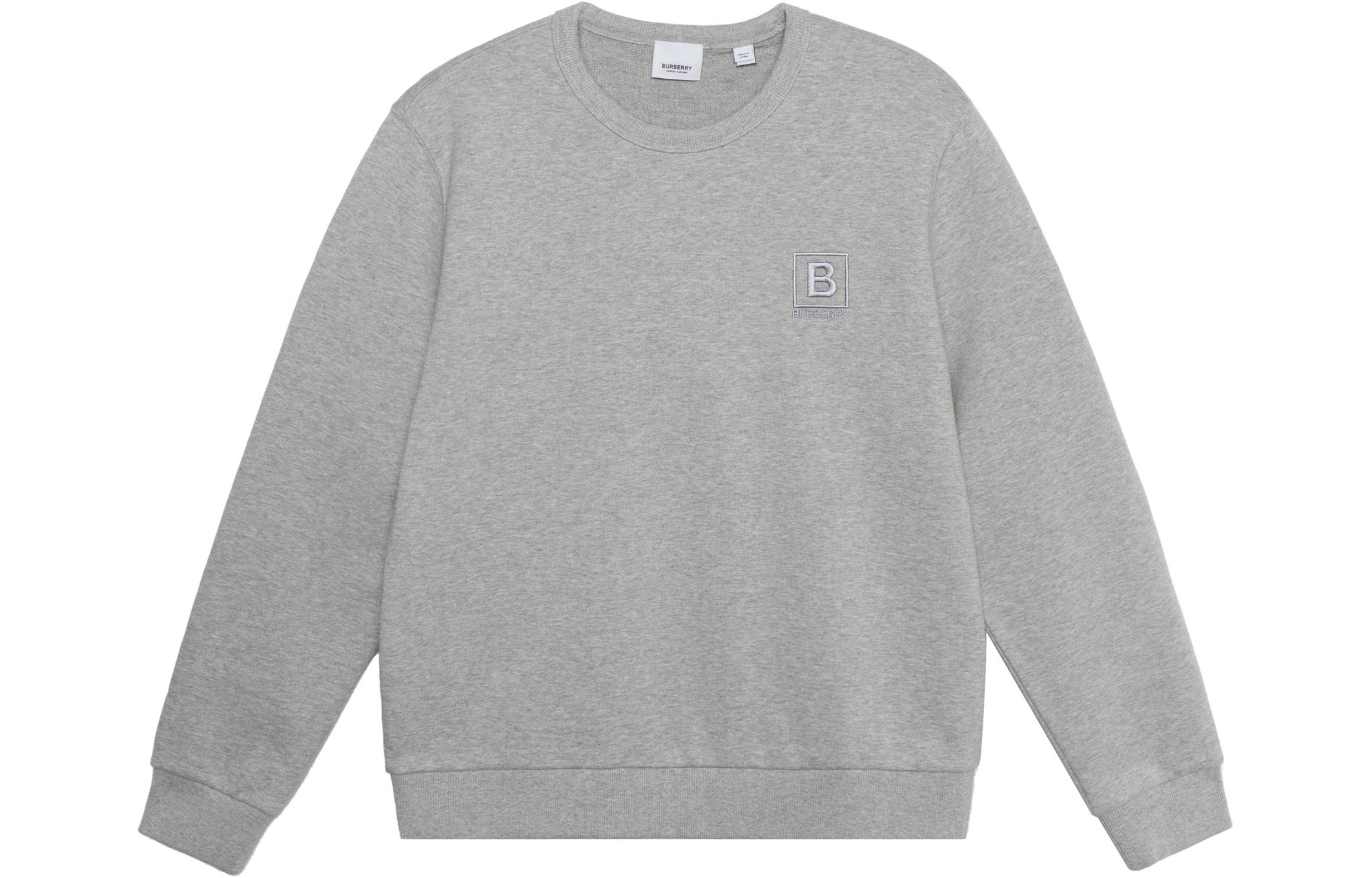 (Women) Burberry SS23  Grey Logo Print Crewneck Pullover Sweatshirt 80669031