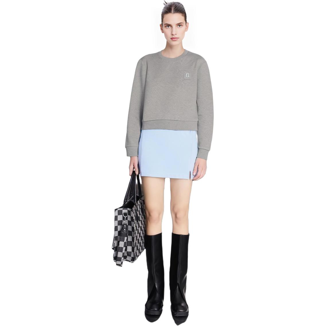 Shop (W) 巴宝莉 SS23 灰色标志印花圆领套头衫 80669031