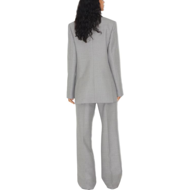Shop (W) Burberry SS23 Blazer Gris de Manga Larga con Cierre de un Solo Botón. 80710681
