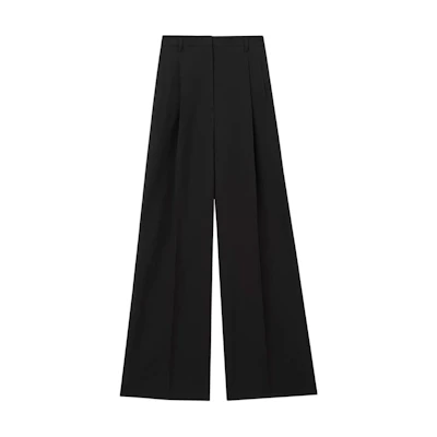 (Women) Burberry SS23 High-Waist Straight-Leg Casual Pants Black. 80650691