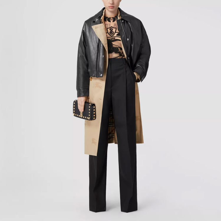 (Women) Burberry SS23  High-Waist Straight-Leg Casual Pants Black. 80650691 圖 3