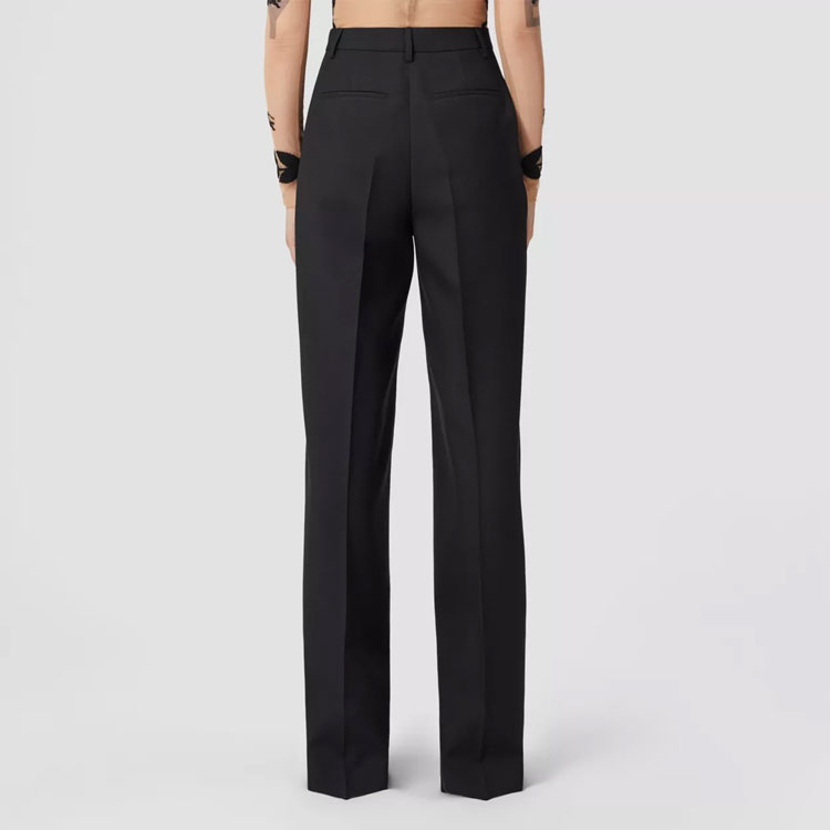 (Women) Burberry SS23  High-Waist Straight-Leg Casual Pants Black. 80650691 圖 4