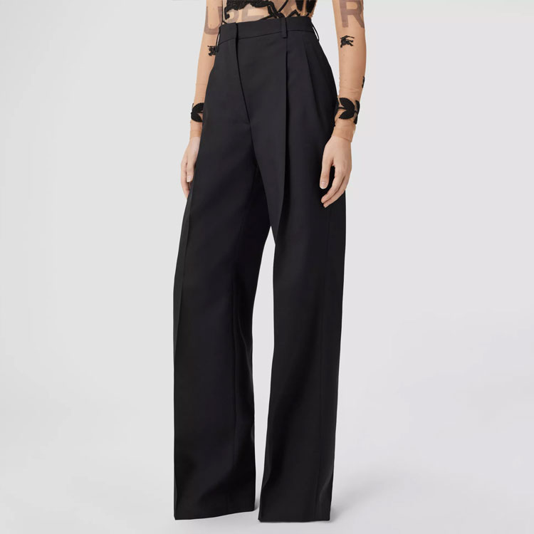 (Women) Burberry SS23  High-Waist Straight-Leg Casual Pants Black. 80650691 圖 5