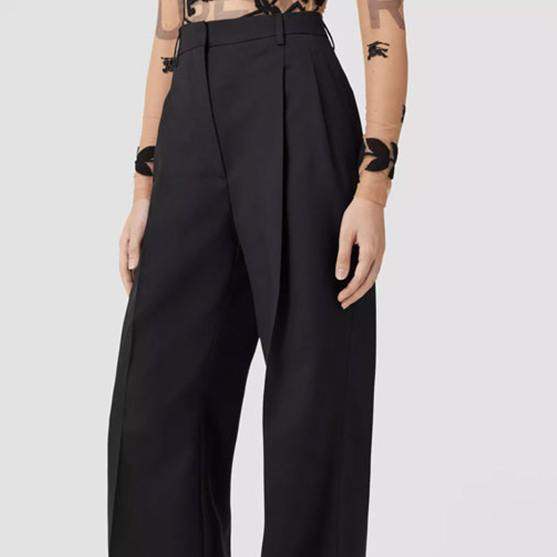 (Women) Burberry SS23  High-Waist Straight-Leg Casual Pants Black. 80650691 圖 6