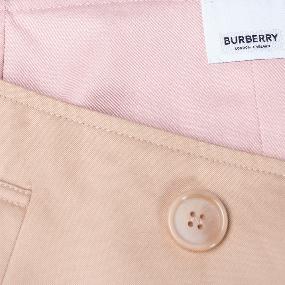 Cheap (W) 버버리 SS23 하이웨이스트 버튼 장식 캐주얼 스커트 라이트 누드. 80677471