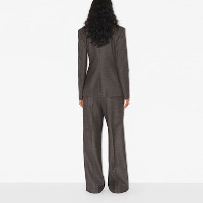 (Women) Burberry SS23 Houndstooth Print Single-Breasted Blazer Brown 80711401 Shop (Women) Burberry SS23 Houndstooth Print Single-Breasted Blazer Brown 80711401