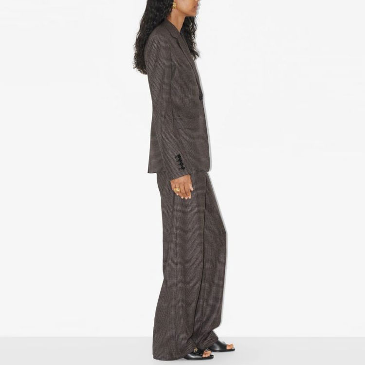 Purchase (Women) Burberry SS23  Houndstooth Print Single-Breasted Blazer Brown 80711401