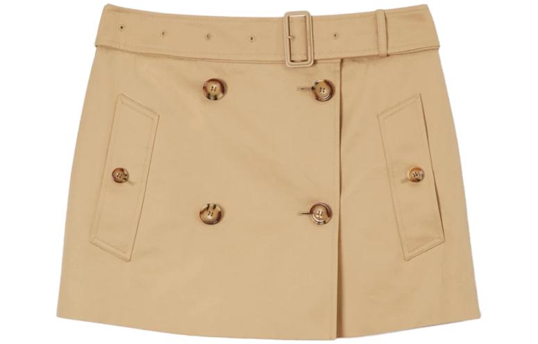 (Women) Burberry SS23  Khaki Double-Breasted Belted Casual Straight Skirt. 80711961 圖 2