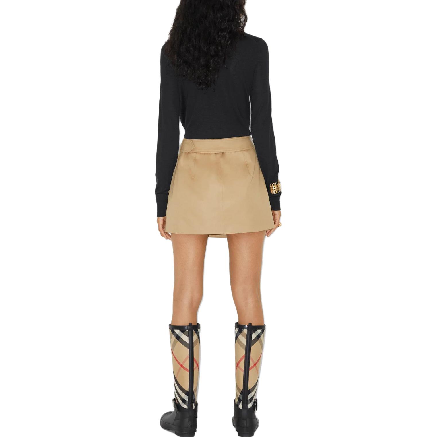 (Women) Burberry SS23  Khaki Double-Breasted Belted Casual Straight Skirt. 80711961 圖 4