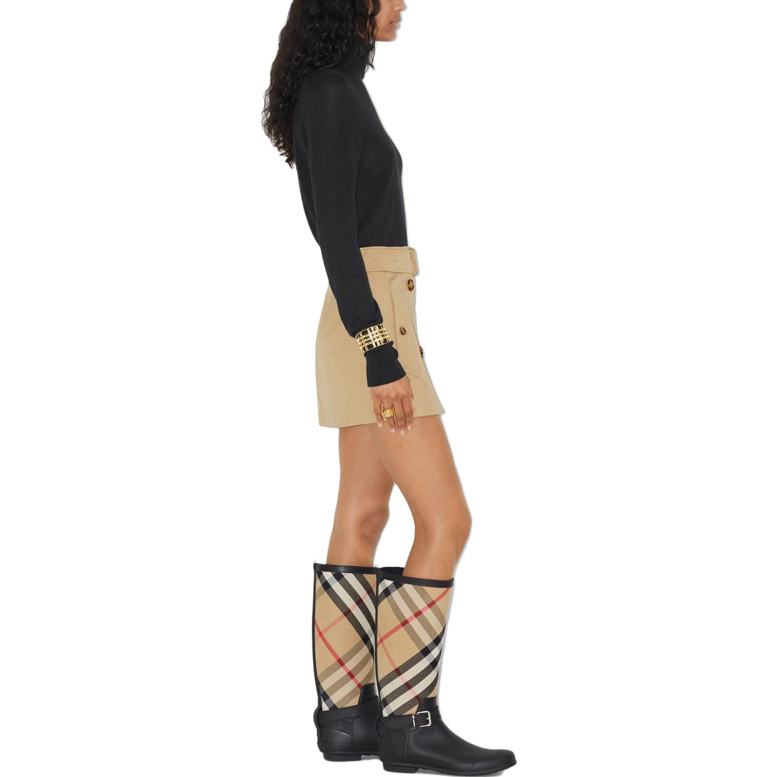 (Women) Burberry SS23  Khaki Double-Breasted Belted Casual Straight Skirt. 80711961 圖 5