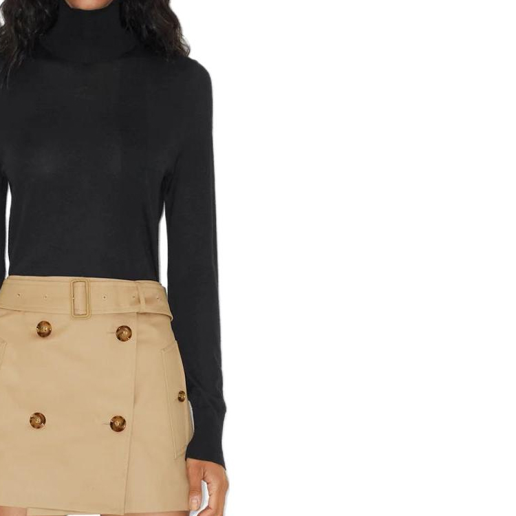 (Women) Burberry SS23  Khaki Double-Breasted Belted Casual Straight Skirt. 80711961 圖 6