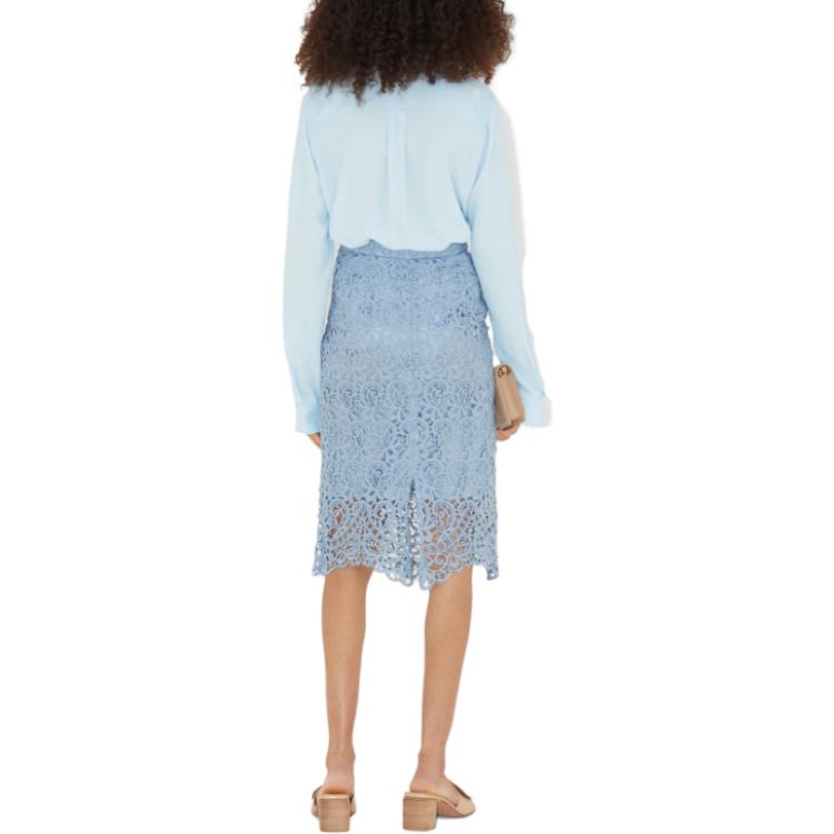 Shop (Women) Burberry SS23  Light Blue Lace Pencil Midi Skirt. 80677881