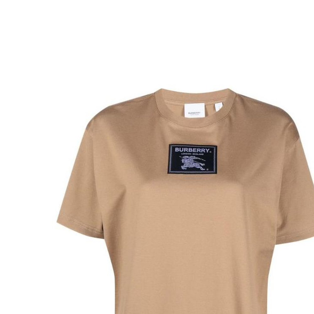 Details for (W) バーバリー SS23 ロゴプリント ブラウン クルーネック 半袖ドレス 80700001