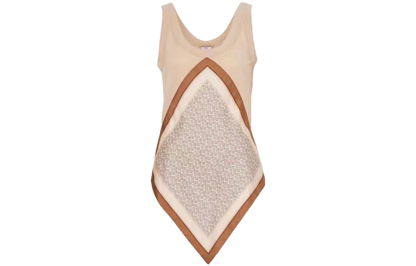 (Women) Burberry SS23  Logo Print Wool Tank Top in Light Beige. 80169301