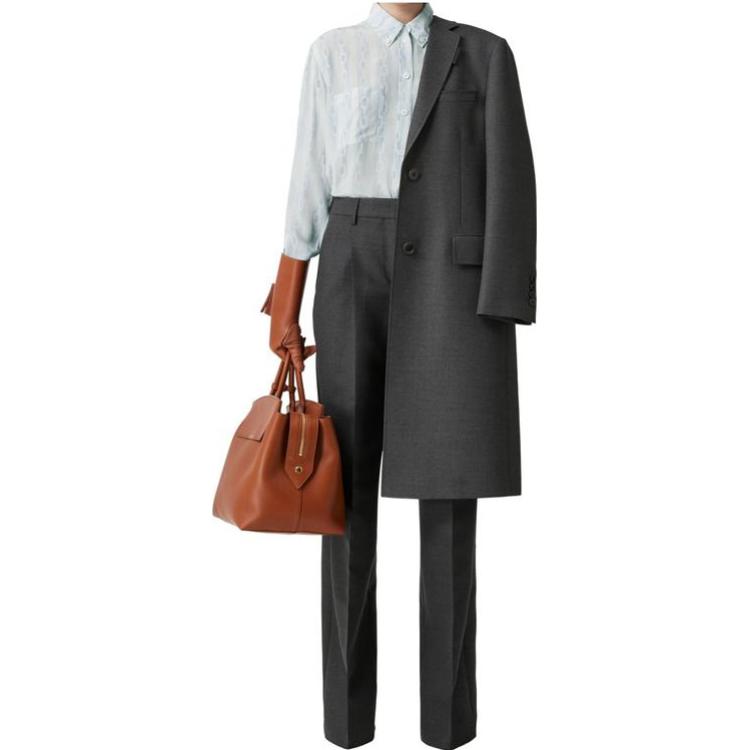 (Women) Burberry SS23  Loose-Fit Cotton Casual Pants Grey 80650711 圖 3