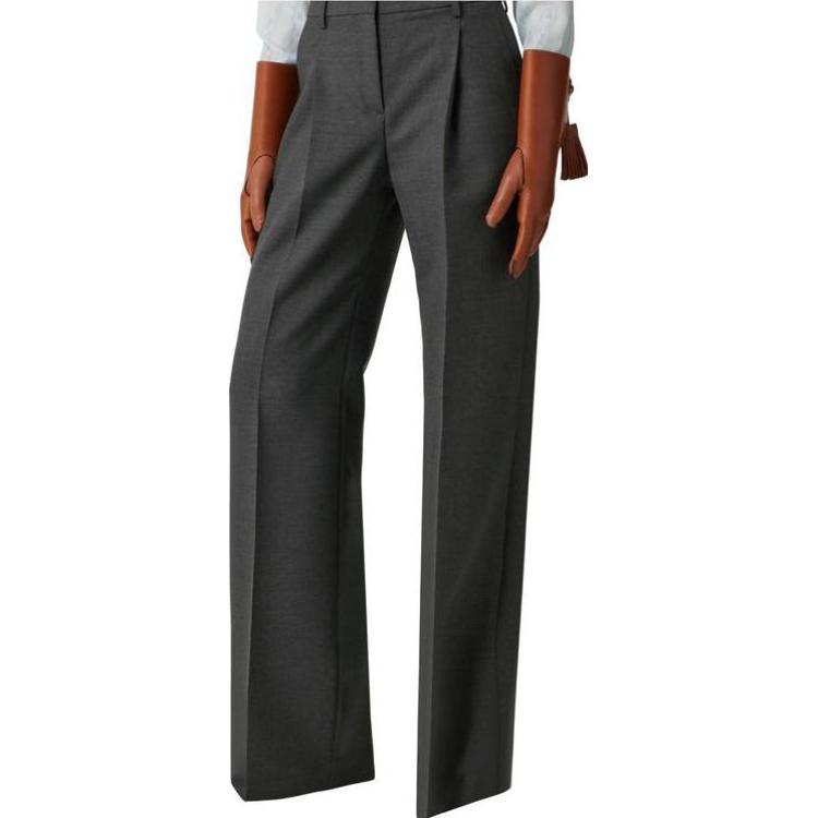 (Women) Burberry SS23  Loose-Fit Cotton Casual Pants Grey 80650711 圖 4