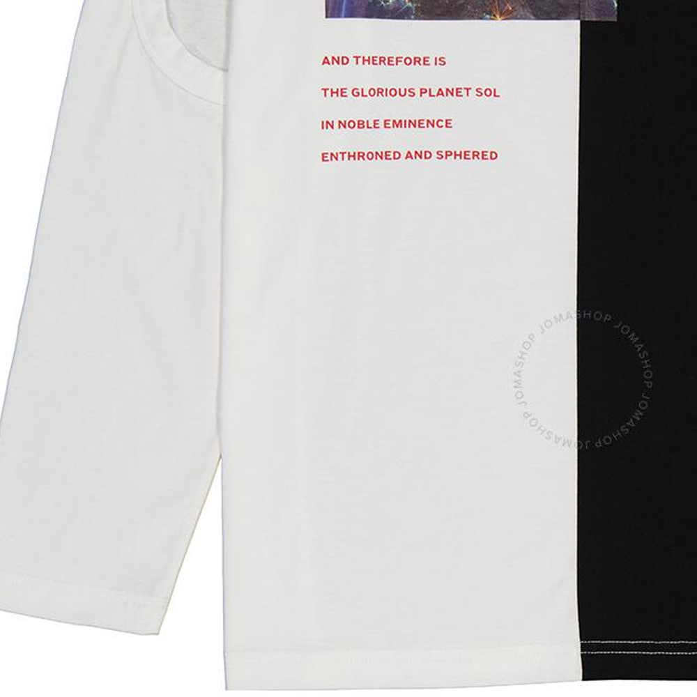 Shop (Women) Burberry SS23  Oversized Colorblock Long-Sleeve Shirt Black/White 80246571