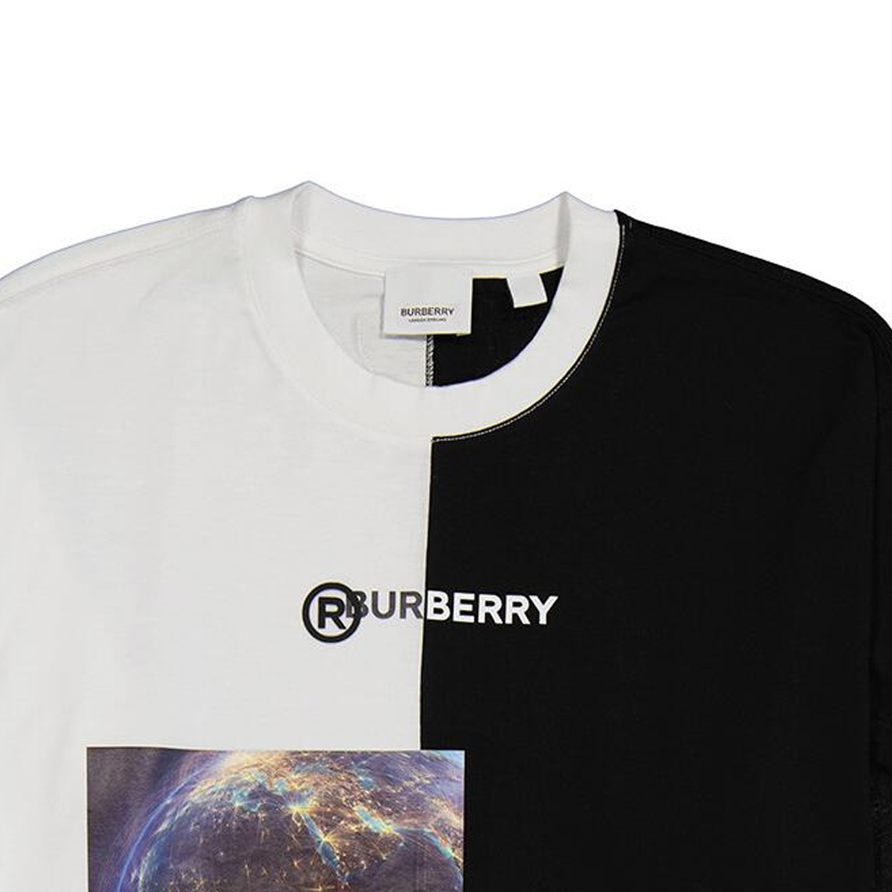 Sizing (Women) Burberry SS23  Oversized Colorblock Long-Sleeve Shirt Black/White 80246571