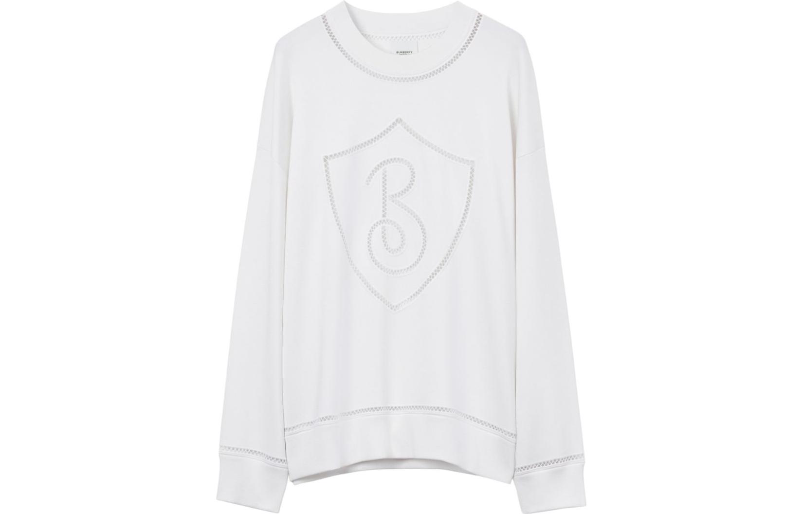 Order (W) 博柏利 SS23 图案印花圆领长袖卫衣 - 白色 80678211