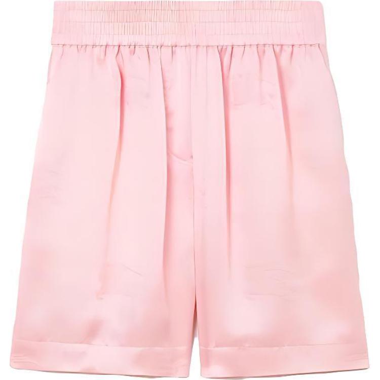 (Women) Burberry SS23  Pink Elastic Waist Straight-Cut Casual Shorts 80715341