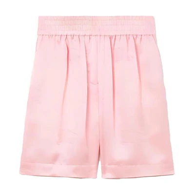(Women) Burberry SS23 Pink Elastic Waist Straight-Cut Casual Shorts 80715341