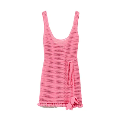 (Women) Burberry SS23 Pink Knitted Cut-Out Strappy Sleeveless Dress. 80716391