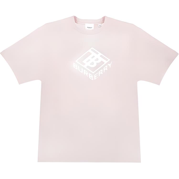 Buy (Women) Burberry SS23  Pink Logo Print Crewneck Short Sleeve T-Shirt. 80464701