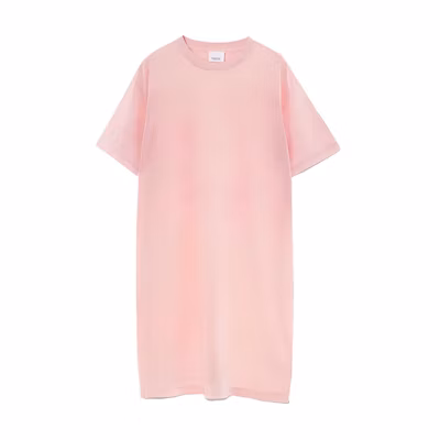 (Women) Burberry SS23 Pink Pattern Print Short-Sleeve Pullover Dress. 80716311