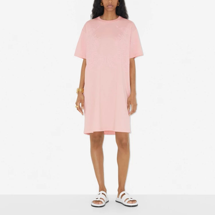 Lookbook (W) バーバリー SS23 ピンクパターンプリント 半袖プルオーバードレス 80716311